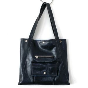 Crystalyn Kae Black Vegan Leather Metier Tote Bag Large Made in USA Minimalist